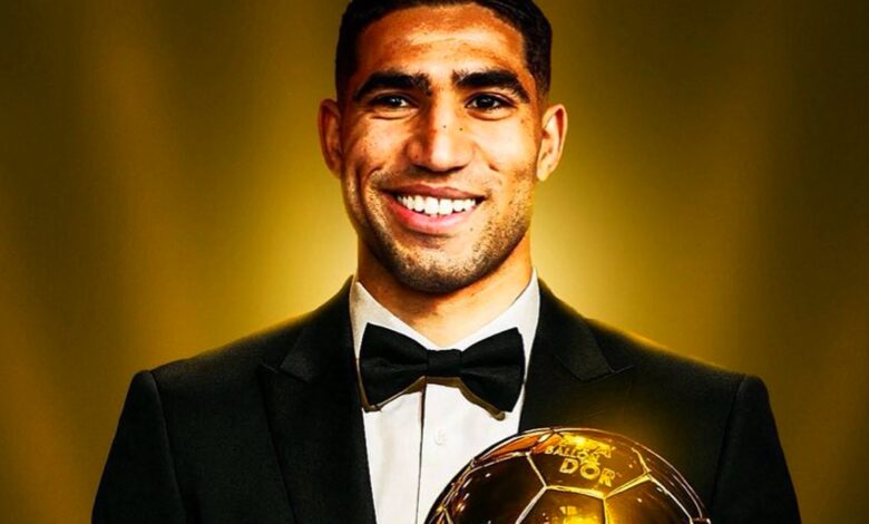 أشرف حكيمي، الكرة الذهبية، كأس العالم للأندية، باريس سان جيرمان، ريال مدريد، بايرن ميونخ، منتخب المغرب، نجوم أفريقيا، أفضل ظهير، الجوائز الفردية، مونديال الأندية